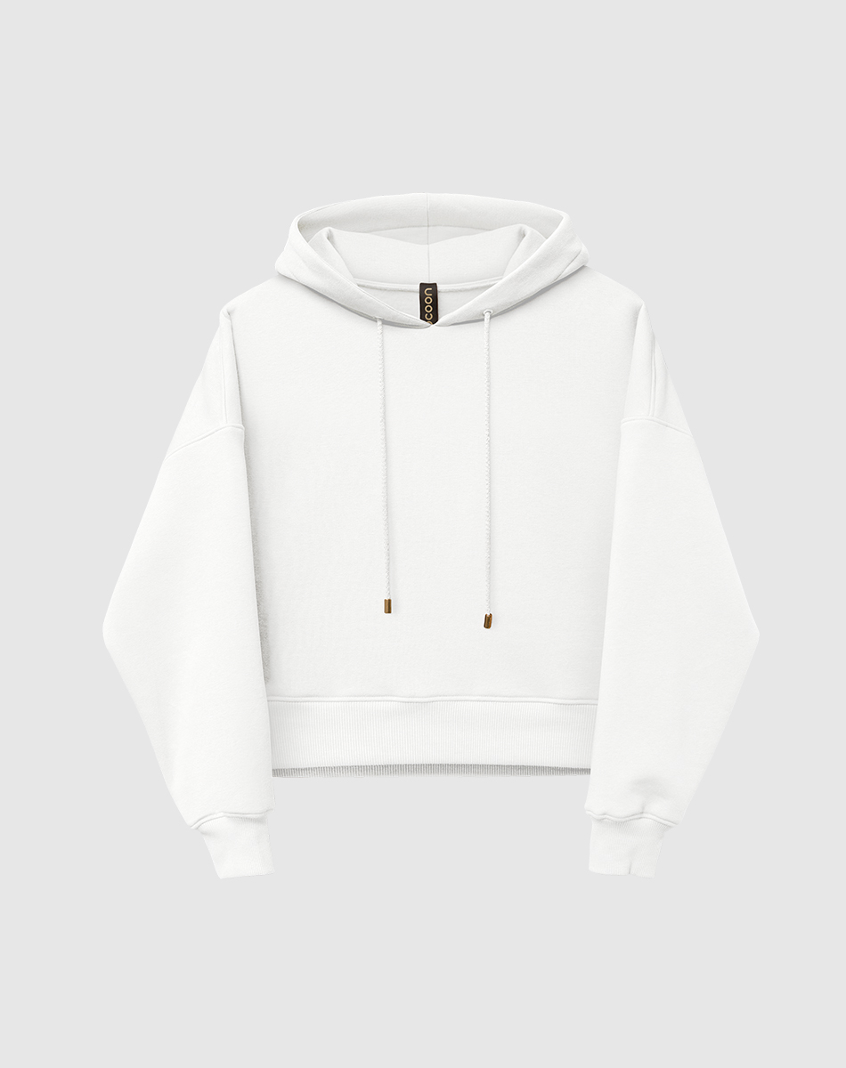 bluza BASIC z kapturem biała