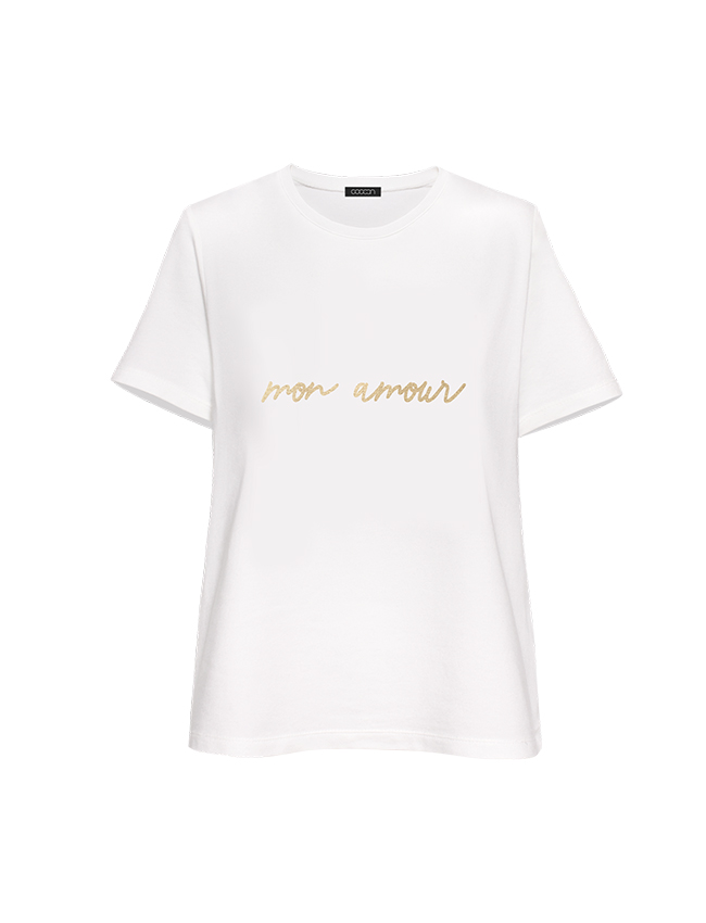 t-shirt MON AMOUR white - COCOON zdjęcie 1