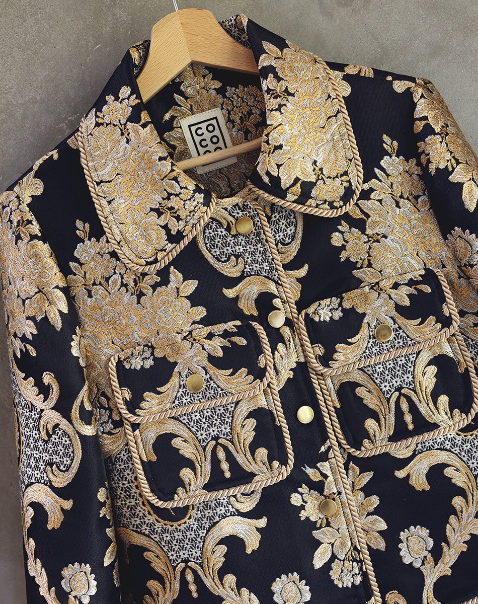 żakardowy żakiet / haftowany żakiet